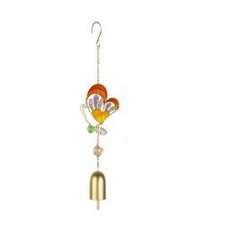 Lurtwais 1 Piece of Butterfly Wind Chime Iron Colored Painted Glass Butterfly Wind Chime Butterfly Wind Chime Home Decoration Metal Wind Chime with Glass Bead Hanging Decoration