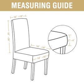 H.VERSAILTEX Velvet Dining Chair Covers Stretch Chair Covers for Dining Room Set of 2 Parson Chair Slipcovers Chair Protectors Covers Dining, Soft Thick Solid Velvet Fabric Washable,Grey