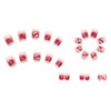 Red Blush Press on Nails Short Square Shape, 24Pcs Coffin