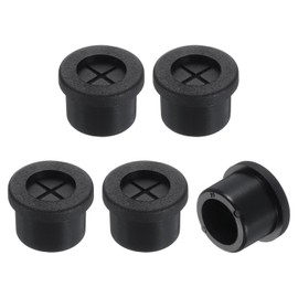 QUARKZMAN Pack of 5 Cable Grommets, 9/16 Inch (14 mm) Desk Feed-Through Flexible Rubber Sleeves, Wire Hole Cover for Office, Computer Desk, Cable Organiser, Black