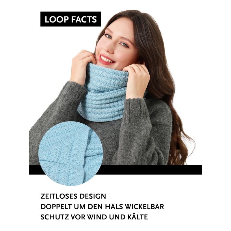 DonDon Women's Winter Scarf Knitted Scarf Loop Scarf Tube Scarf,