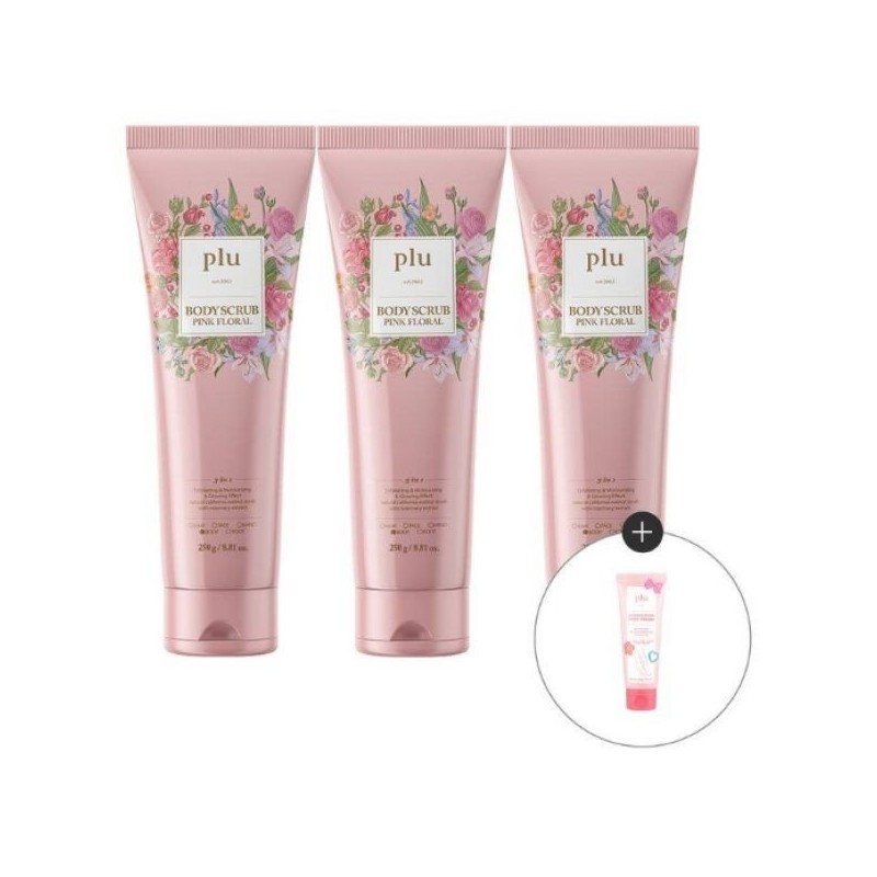 flu PLU Pink Floral Body Scrub 250g 3 pieces Intensive