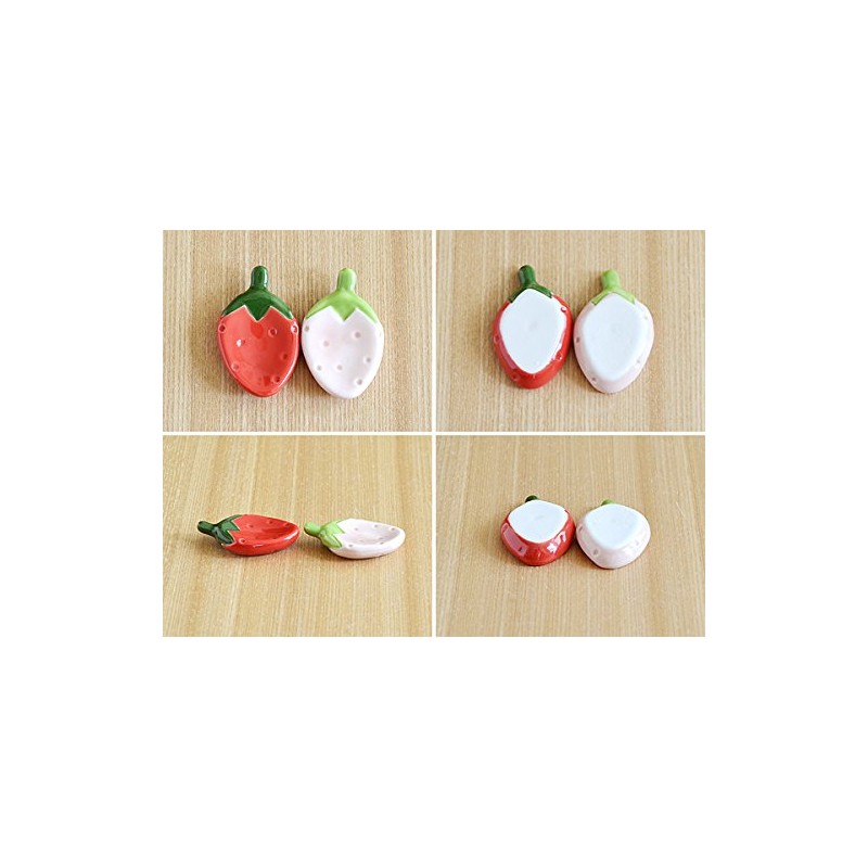 te-buruuxeai-suto Strawberry Chopstick Rest Set of 5 katorari-resuto supu-nresuto Dinnerware