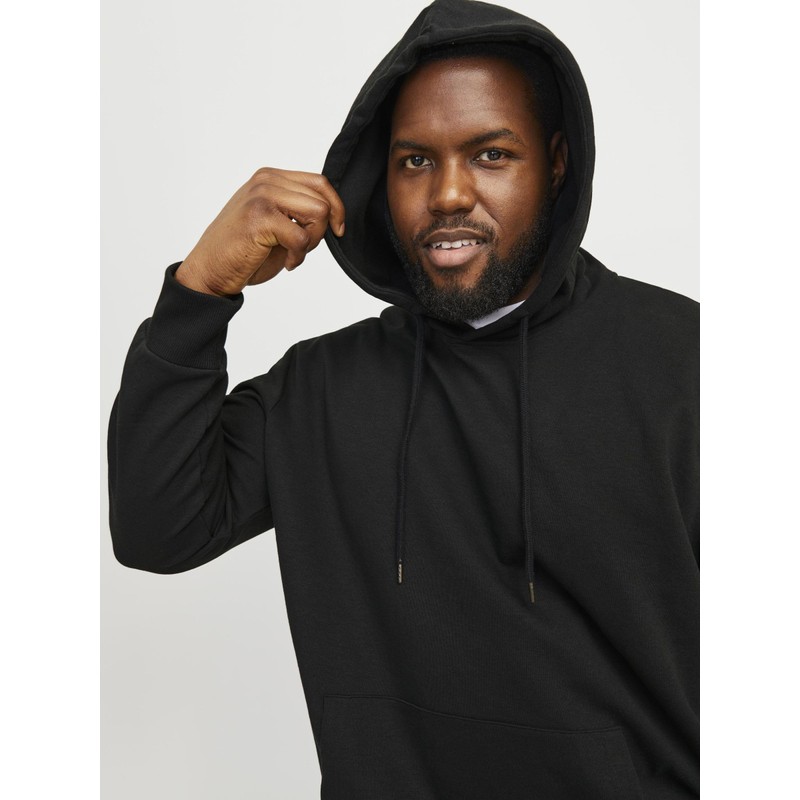 JACK & JONES Male Hoodie Plus Size Plain Hoodie, black
