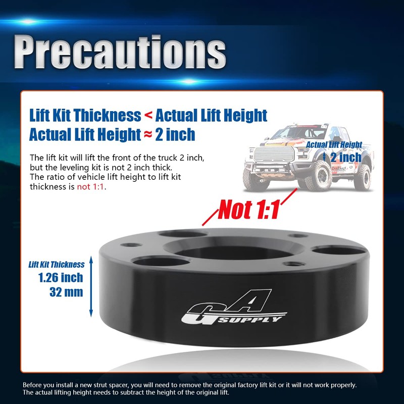 GAsupply 2" Front Lift Kit, Strut Spacers Leveling Kit