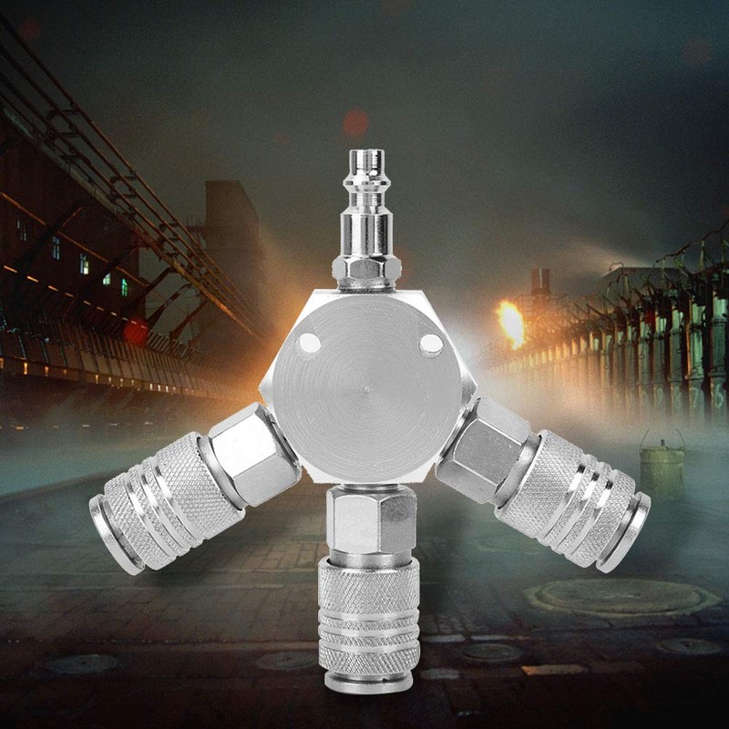 3-Way Compressed Air Distributor Pneumatic Connection, 1/4 Inch F-NPT Air