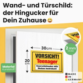 DankeDir! Teenager - Plastic Sign 30 x 20 cm - Gift Idea Teenie Saying Room Door Sign Boys & Girls Teenagers Room - Decoration Gift Idea Teenagers Door Decoration Birthday