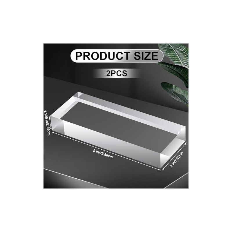 Yousoontic 2 Pcs Clear Acrylic Blocks for Display Blank Name