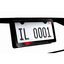 Godzilla GTR Red & Black Godzilla GTR 100% Carbon Fiber License Plate Frame Premium