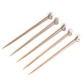 BambooMN Decorative Ball End Bamboo Cocktail Appetizer Picks - 4.7" (12cm) - Clear - 300pcs