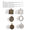 60pcs Metal Round Oval Pendant Base Tray Glass Domes Sheet