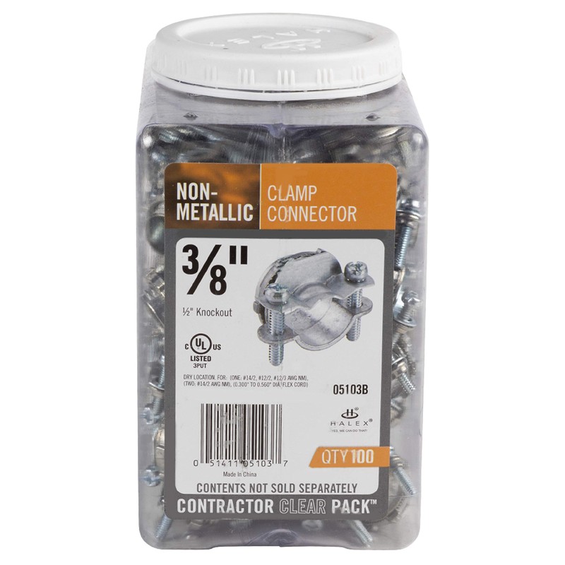 Halex – 3/8 Inch Non Metallic Twin Screw Clamp Connectors