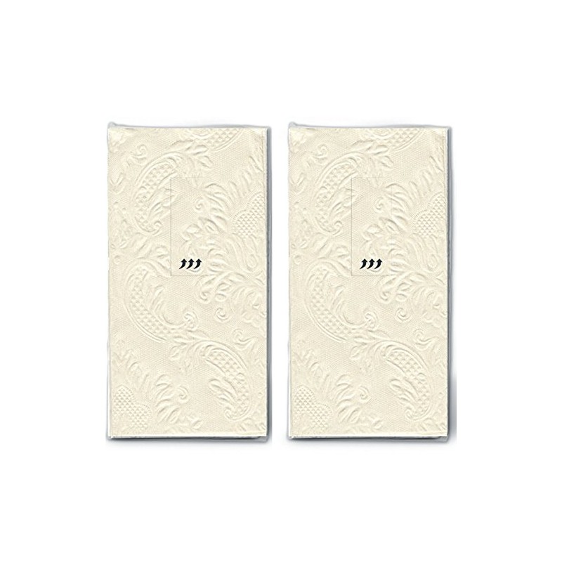 20 Handkerchiefs (2 x 10) Moments Ornament Cream / Beige