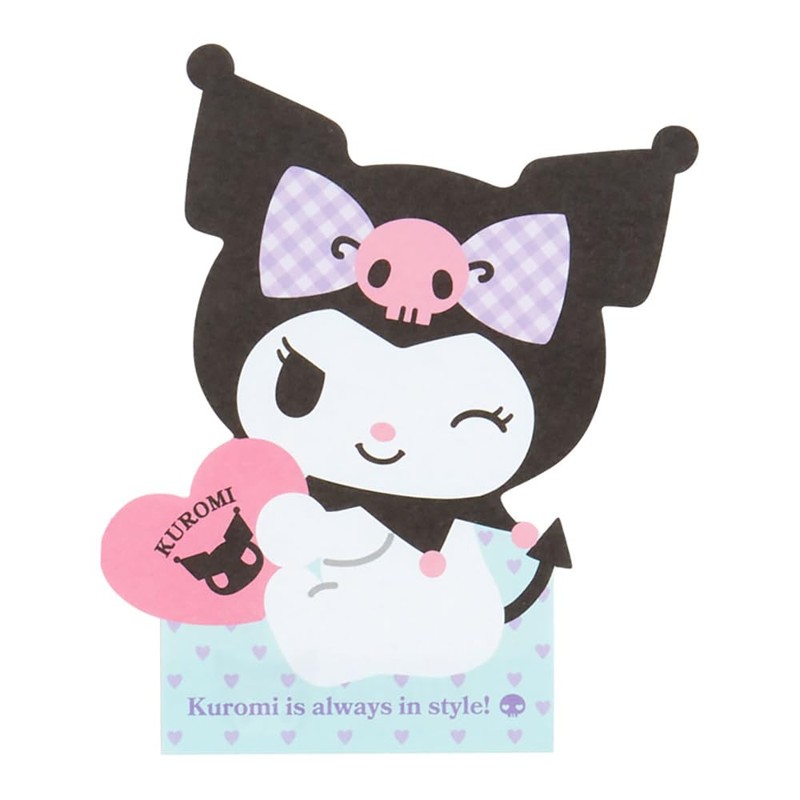 Sanrio 462161 Kuromi Character Shaped Memo, 5.0 x 4.3 x