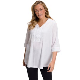 Ulla Popken Women's Tunic Blouse, Snow White