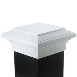 8x8 Post Cap (7.5") | White New England Flat Top Square Cap for Outdoor Fences, Mailboxes & Decks, by Atlanta Post Caps