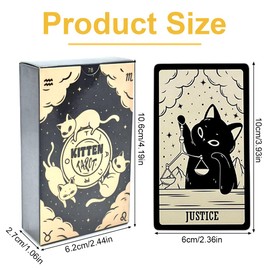 NOPKESV Cat Tarot Cards with Meanings, Keywords, Elements, Planets, Chakras, Yes or No, Tones, Numerology