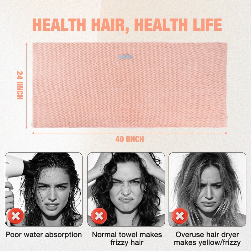3 Pack Microfiber Hair Drying Towels for Women, Super Absorbent