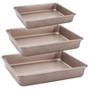 Dicunoy Set of 3 Deep Baking Pans, Nonstick Rectangle Cake