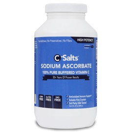 C-Salts Pure Sodium Ascorbate Vitamin C Powder - Non-Acidic Sugar-Free Buffered Powdered Drink for Hydration & Immune Support - Antioxidant for Overall Wellness - Perfect for Drinks or Recipes - 24 oz