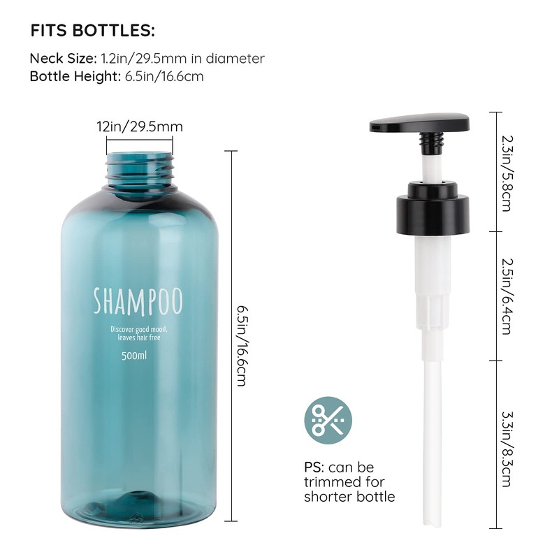 Segbeauty Shampoo Bottle Dispenser, Light Blue, 3-Piece Set, 16.9 fl