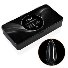 Cycullinyt 600pcs Sculpted Medium Stiletto Soft Gel Nail Tips, Professional False Nail Tips with Box - 14 Sizes Full Cover Clear Acrylic Press On Fake Nails for Extension Manicure Salon DIY at Home