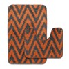 Velosso New Chevron Stripes Greek Style Large Scroll 2 Piece Bath Mat Set Anti Slip Super Absorbent Bath Mat & Pedestal Set (Orange)