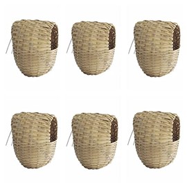 Moondown Farm Finch Nesting Box Wicker Medium or Large with Hooks (6 PACK) (Large 11 x 11 x 15)