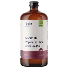 Hebbe - Aceite de Pepita de Uva 100% Puro, Antioxidante e Hidratante para Piel y Cabello, 1L