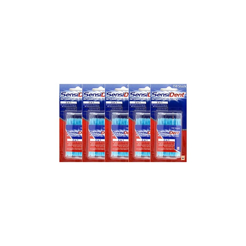 5x SensiDent interdental sticks, 2 in 1, 150 pieces.