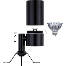 Leelands Landscape Lighting Low Voltage Tree Lights Outdoor Moonlights Tree Down Lights 12 AC/DC Surface Mounted Lights,Replaceable MR16 LED Bulb Included Black Finish Aluminum Material