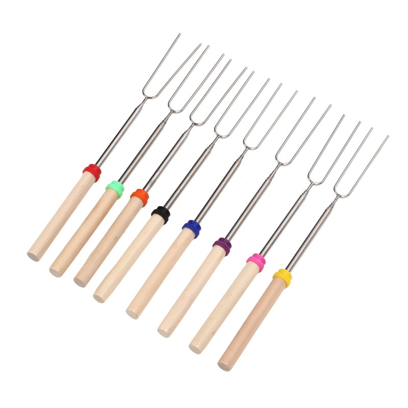 8Pcs Telescoping Extendable Marshmallow Roasting Sticks Marshmallow Sticks Kit Extending