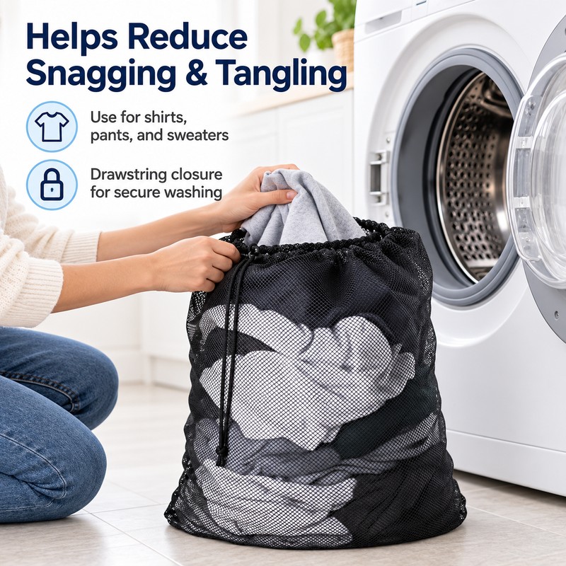 2 Pack Large Mesh Laundry Bags – 23.62 × 35.43