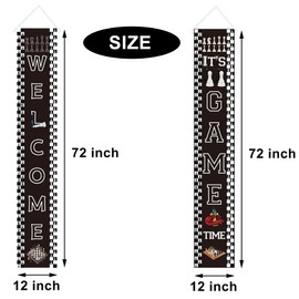 Chess Party Supplies Hanging Porch Sign - Chess Game Competition Team Birthday Party Decorations Favors Indoor Outdoor Welcome Banner Door Signs