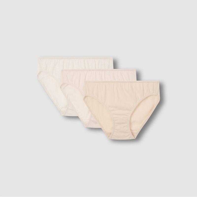 JAJU [JAJU] Women's Cotton Rice Grain Hip Hugger Panties 3-Pack