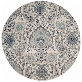 Safavieh Bohemian Transitional Cream Light Grey Round Area Rug 5' Oriental Easy Care NEW