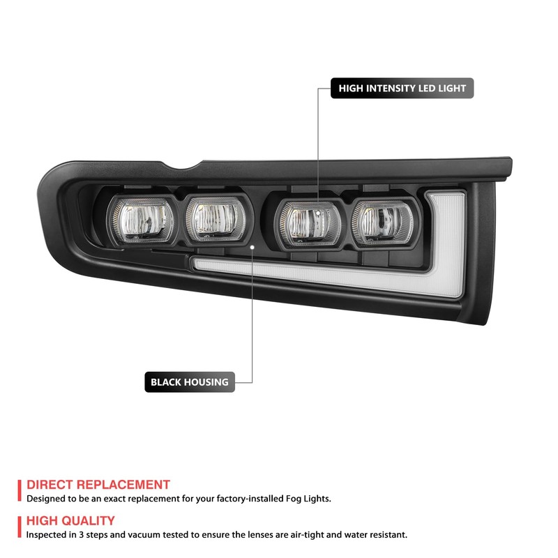 DNA MOTORING Pair of Fog Lights Compatible with Ford Bronco