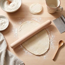 Keenso Rodillo de Madera Giratorio, Rodillo Reposteria Rolling Pin Esquinas y Superficie Lisas para Hornear Pizza, Arcilla, Pasta, Bola de Masa 29cm