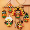 Winlyn 24 Sets Thanksgiving Owl Ornaments Decorations Art Sets DIY