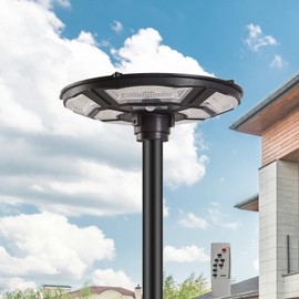 Locontifni 4000W Outdoor Street Light Head, Solar Powered, IP65 Waterproof, 350000LM 750 LEDs, Dusk to Dawn, Timer, Landscape Path Lamps, Post lamp with Remote for Lawn Pathway Driveway Yard