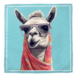 Zewurtuw Scarf Silk Feeling Large Square Satin Head Hair Wrap Lightweight Fashion Cute Aesthetic 27.5 Inches for Women Girls Handbag Decoration-Blue Alpaca