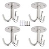 Smavles Triple Hooks 4 Pieces Ceiling Plate Hooks Ceiling Hooks
