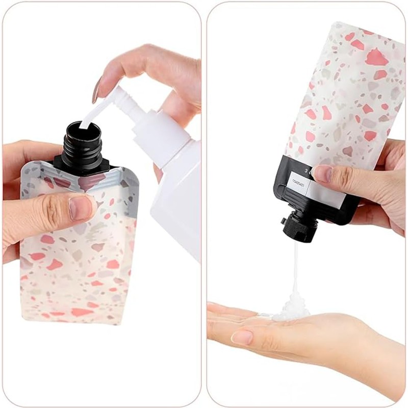 6Pcs Leak Proof Refillable Squeeze Pouches Travel Pouches,Compression Bag, Portable