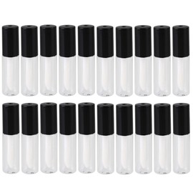 BQLZR Black 1.2ML Protable Clear Lip Gloss Tube Lip Balm Makeup Bottle Pack of 20