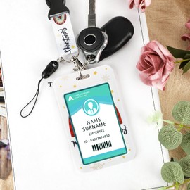 ID Badge Holder with Lanyard, Retractable Lanyard ID Holder, Christmas Decoration ID Case with Band, Key Ring for ID Card, Student ID, Credit Cards (Christmas Tree)