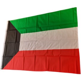 NWFlags Kuwait Flag 3ft x 2ft 75d Premium Polyester Suitable For Flagpoles | Strong Polyester 3x2 foot material flag with Eyelets