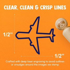 Airplane Outline Rubber Stamp for Stamping Crafting Planners - 1/2 Inch Mini