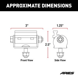 ARIES 1110312 Base-Mount Light Bar Brackets, 2-Pack