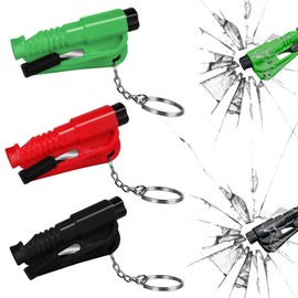 GNHG Pack of 3 Seat Belt Cutter, Emergency Hammer, Car, 2-in-1 Car Safety Hammer with Seat Belt Cutter, Black and Red