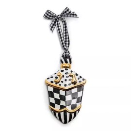 Brand New Mackenzie Childs Black & White Hanging Dreidel